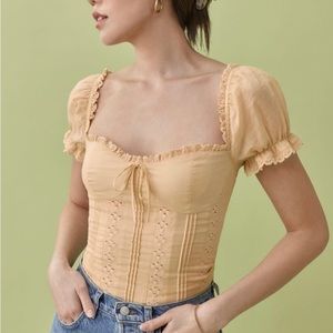 Reformation Miraflores Top in Parmesan size 8
